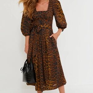 Tuckernuck Leopard Graciela Midi Dress - Size 4